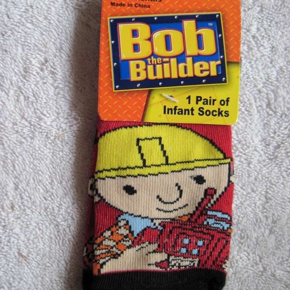 Bob The Builder 1 Pair 6 - 12 - 18 Months Baby Infant Socks Tools Construction - Picture 2 of 16